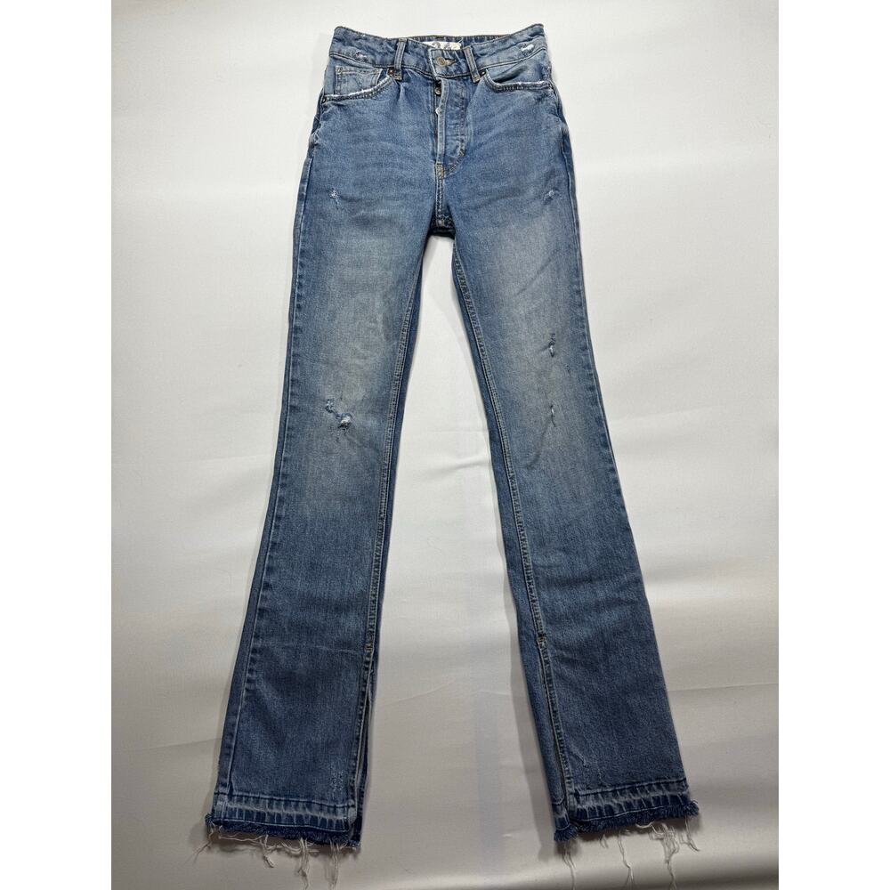 We The Free Women's Split Ankle Straight Leg Blue Jeans - Size 24x31.5*